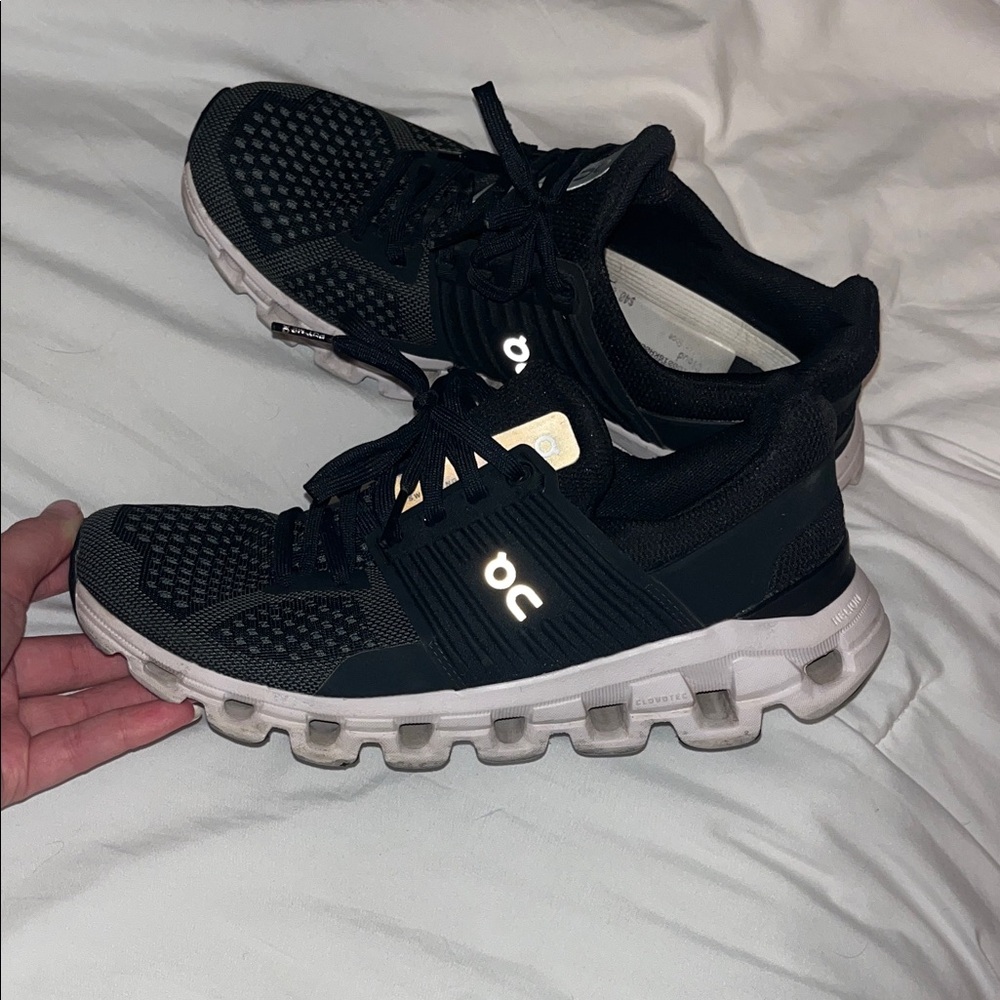On Cloud Black and White Athletic Sneakers